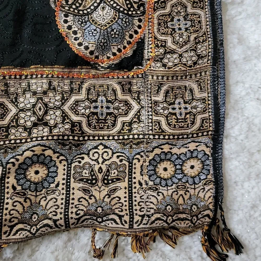 BOHO EMBELLISHED SCARF WRAP